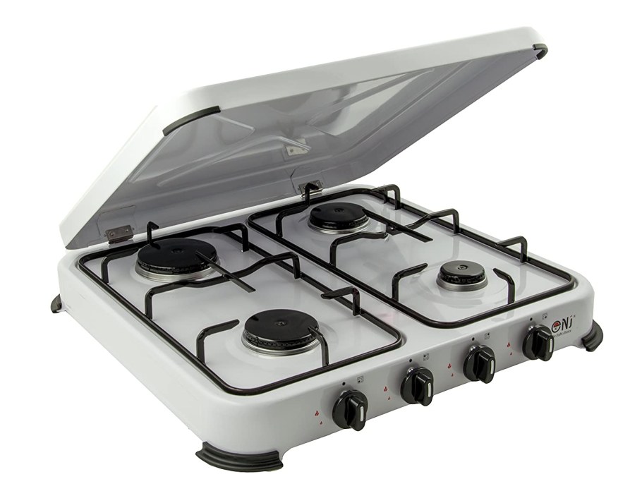 Газовая плита настольная 4-конфорочная с крышкой Гефест