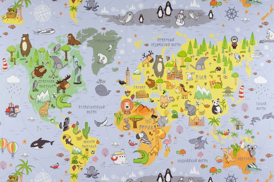 Карта мира в комнате