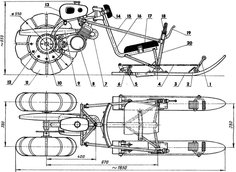 Снегоход Буран чертеж
