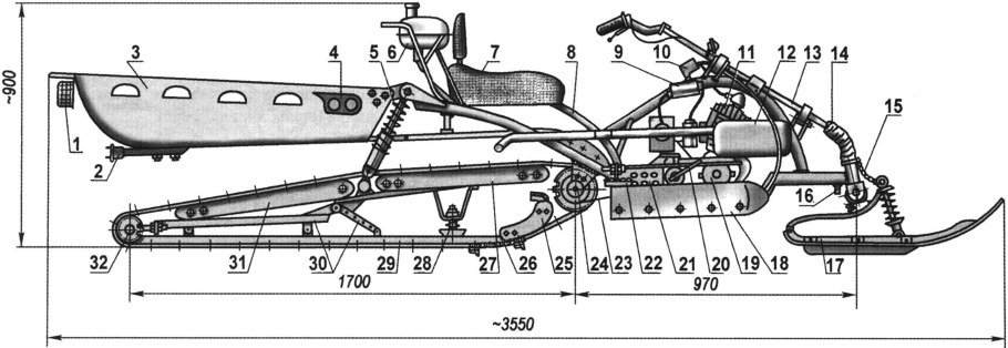 Устройство гусеницы снегохода Буран
