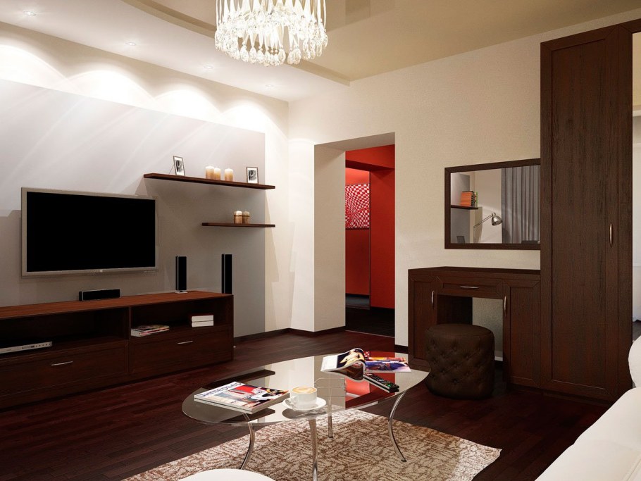 Обстановка мебели в однокомнатной квартире