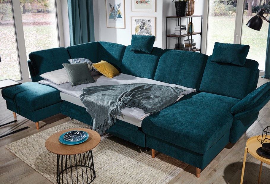 Бирюзовый большой диван