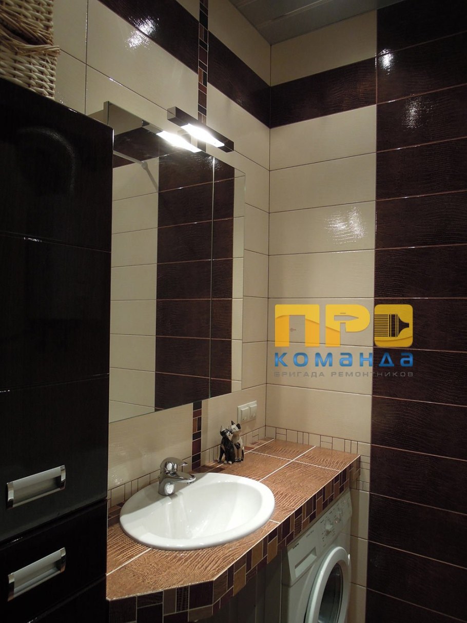 Узкая ванная комната с туалетом в хрущевке