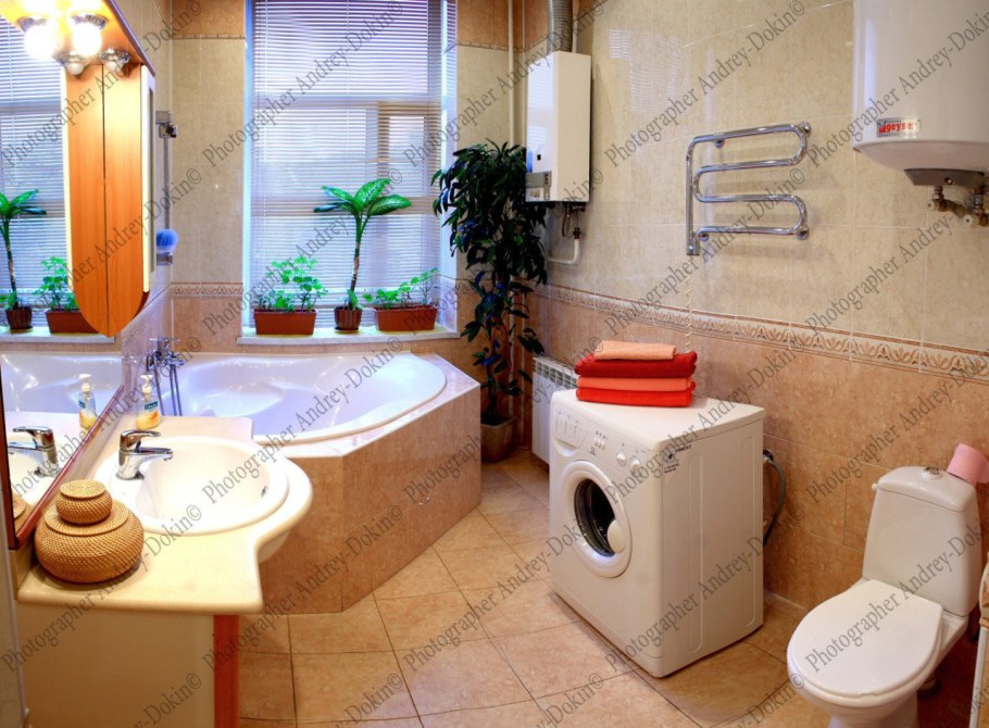 Санузел в сталинке с газовой колонкой