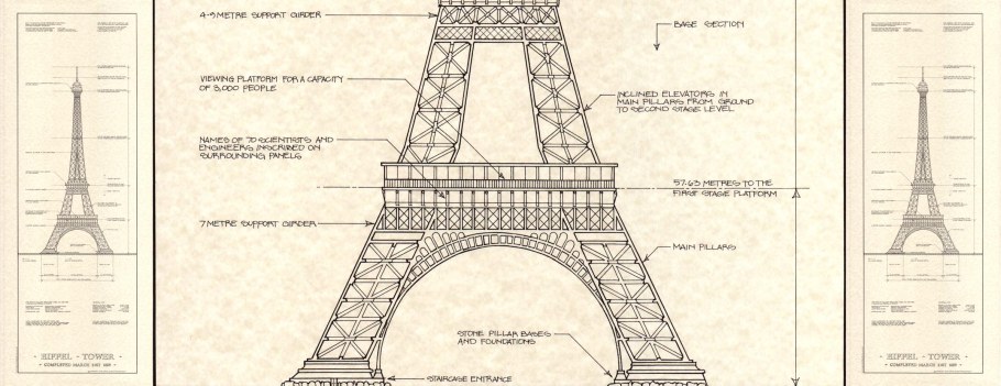 Чертеж башня Эйфель