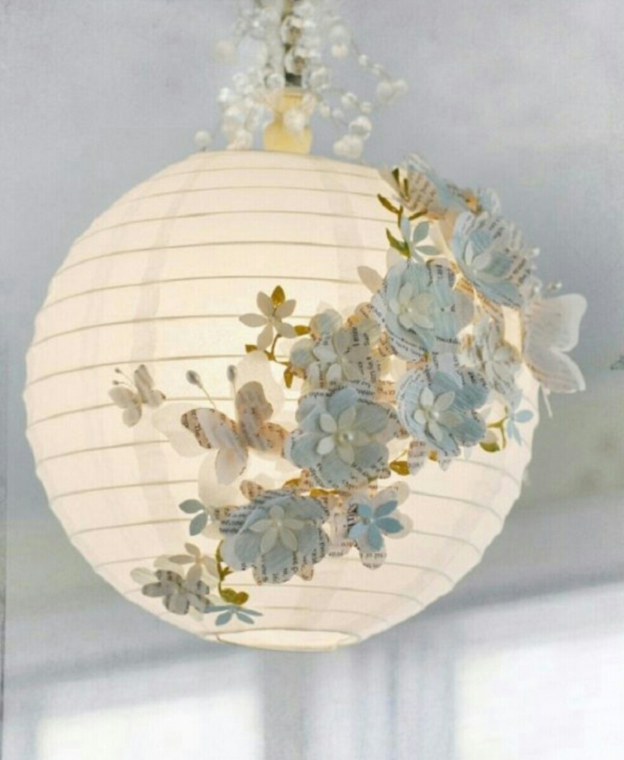Декор бумажного абажура