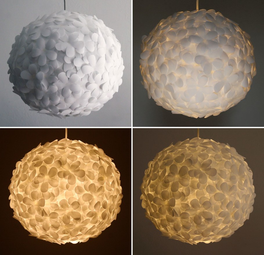 Люстра шар из бумаги