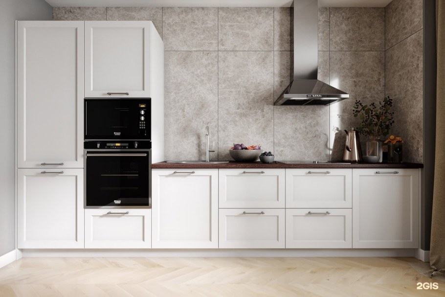 Кухня классика без верхних шкафов