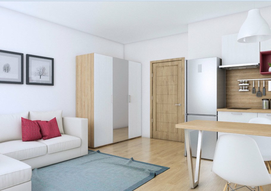 Дизайн квартиры студии 26м2