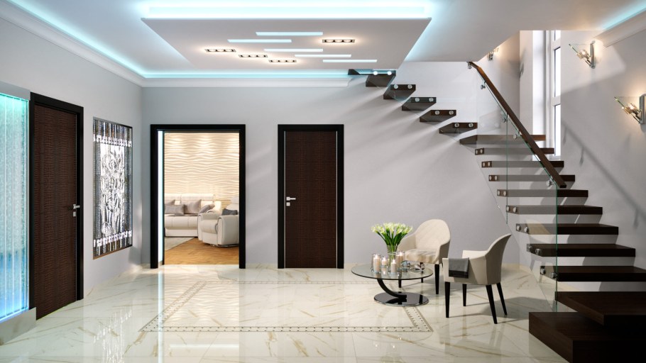 Декоративная штукатурка в интерьере кабинета руководителя