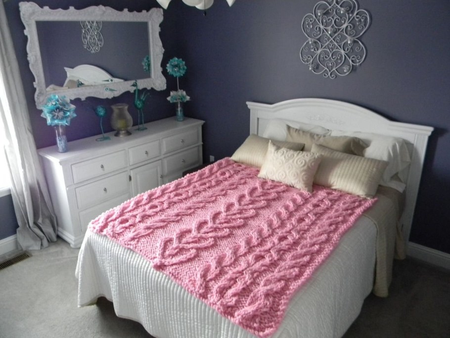 Вязаные покрывала на кровать
