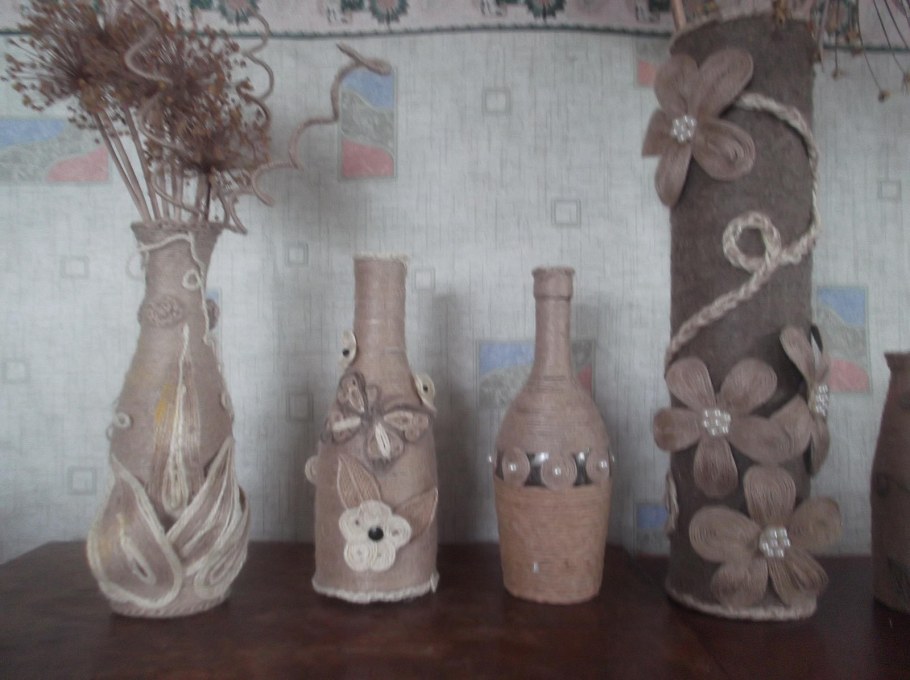 Ваза из джута проект