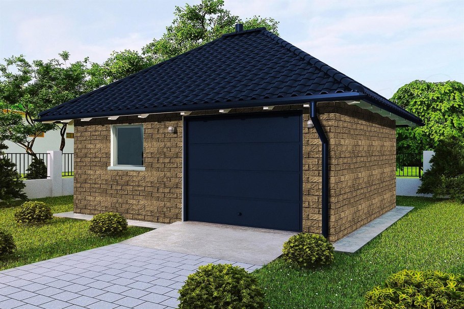 Кирпичный сарай с навесом