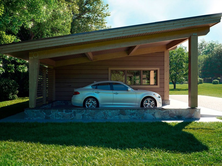 Хозблок с гаражом