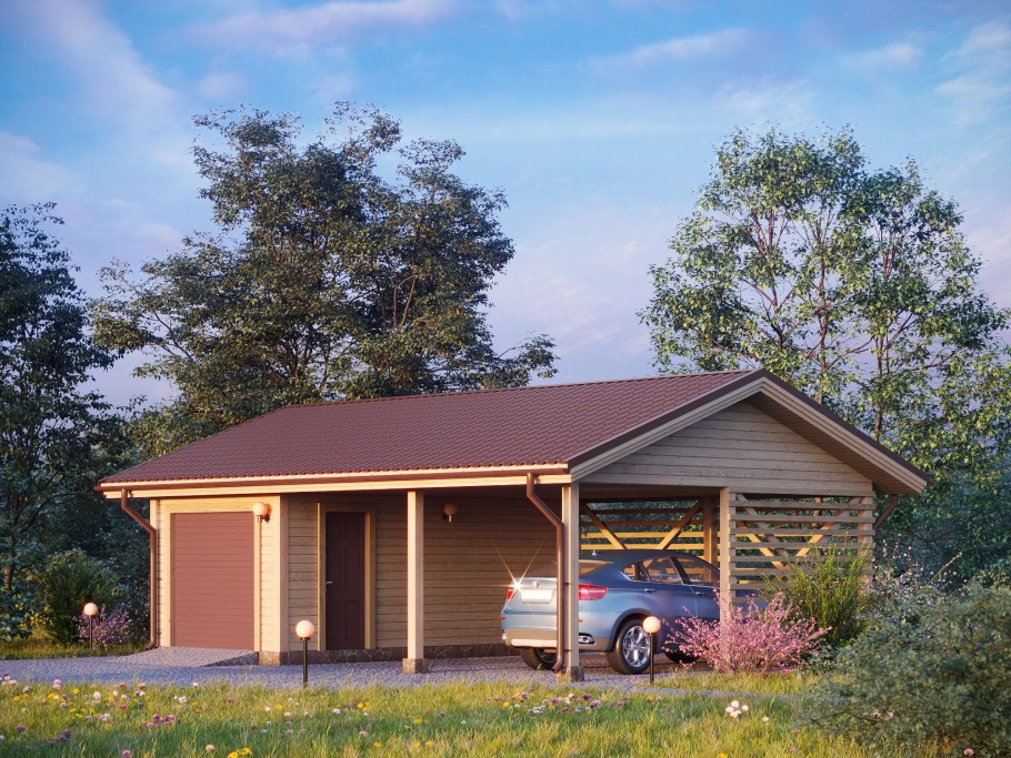 Гараж из минибруса на 2 машины