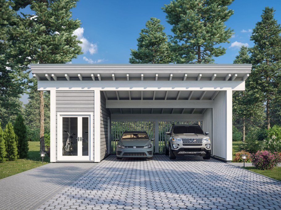Гараж с навесом