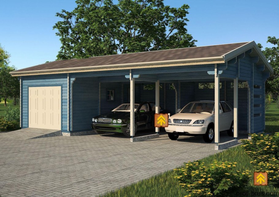Гараж плюс сбоку навес