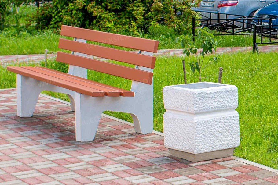 Скамья садово-Парковая на железобетонных ножках КСИЛ