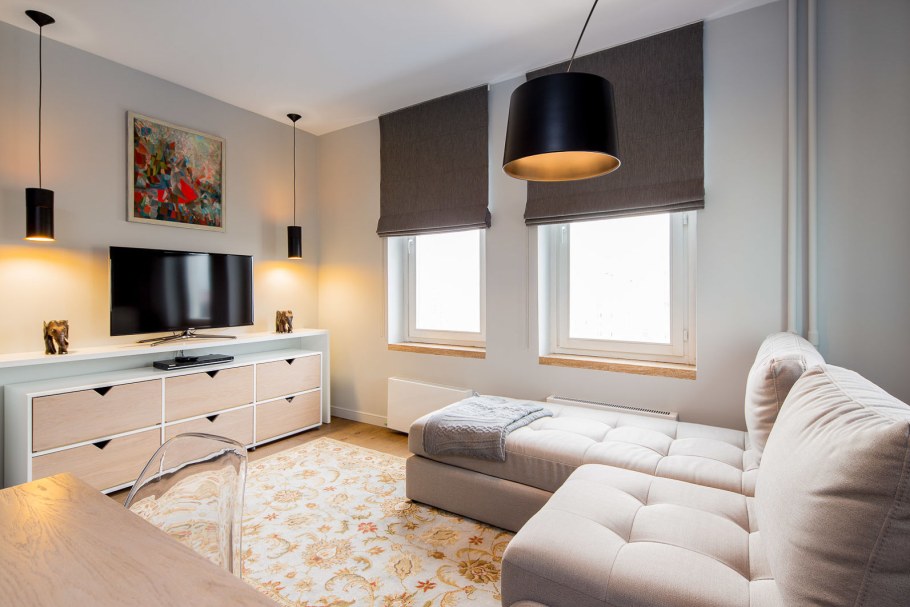 Гостиная с диваном и телевизором