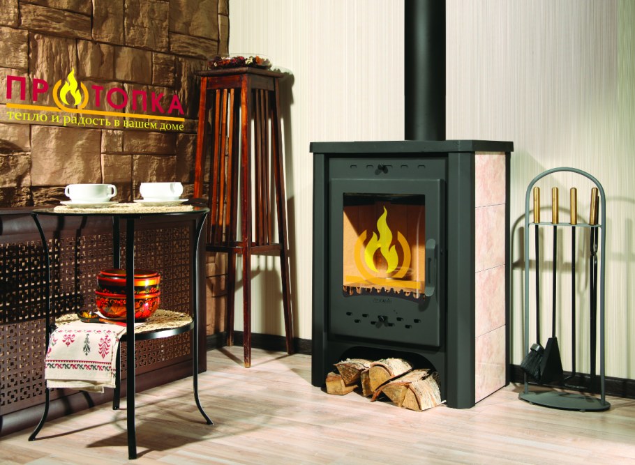 Печь камин отопительная дровяная