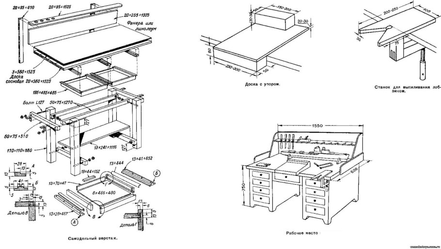 Высота столярного верстака для работы