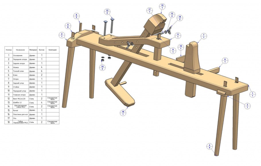 Столярный верстак чертеж