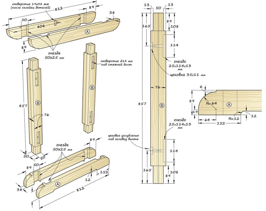 Раскладной верстак-козлы Solidhorse Factory чертежи