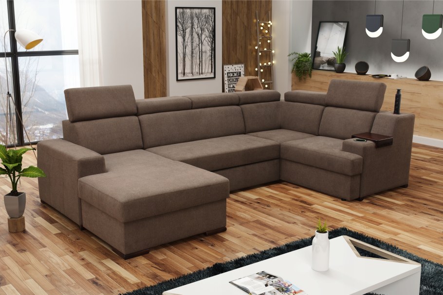 Диван с регулируемыми подголовниками и подлокотниками