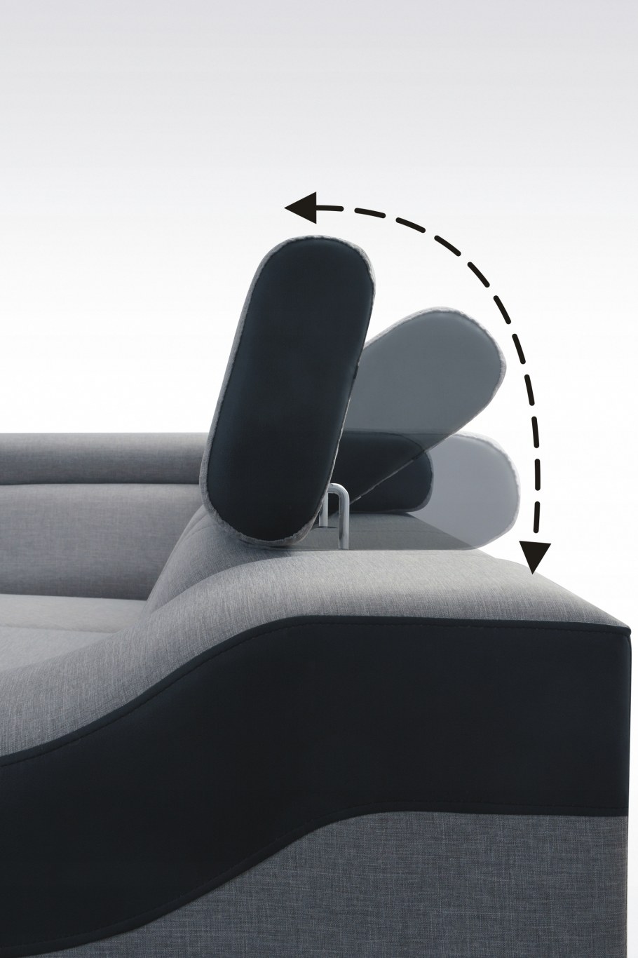 Диван угловой Platan Karol 02 (Black/Light Gray)