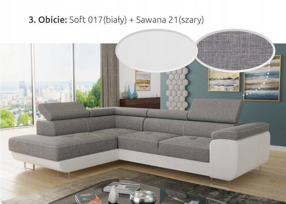 Угловой диван с регулируемыми подголовниками