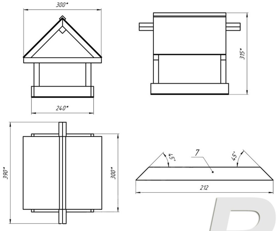 Синичник чертеж дом для птиц