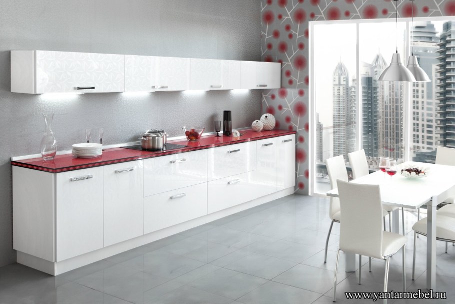 Янтарь мебель кухни Глосс