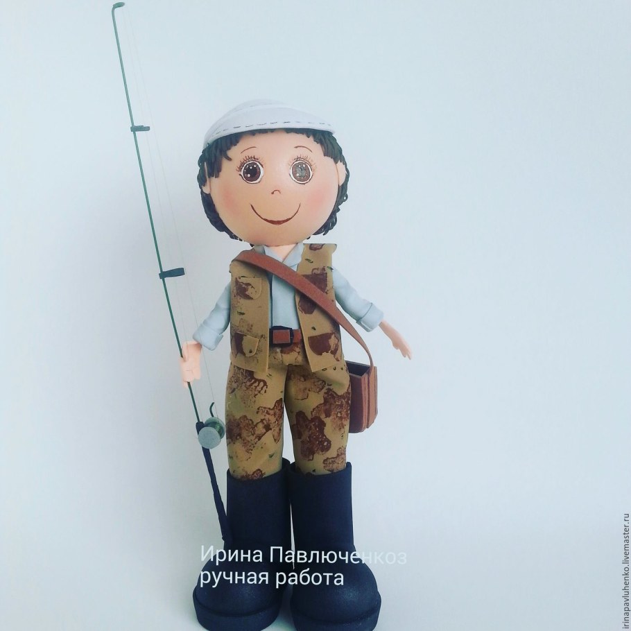 Интерьерная кукла мальчик Рыбак