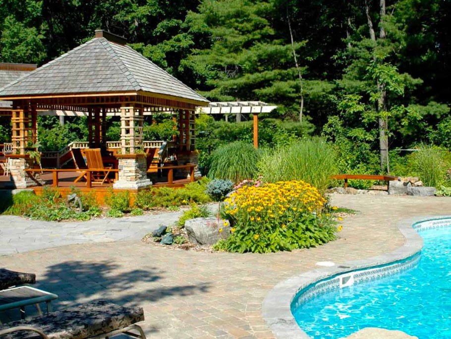 Беседка для каркасного бассейна