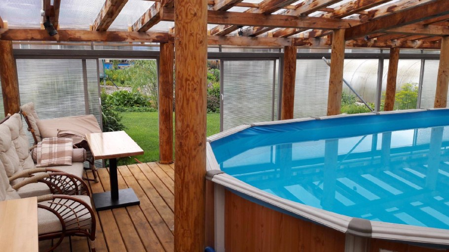 Мангальная зона патио бассейн