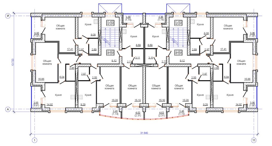 Планировка многоэтажного жилого дома