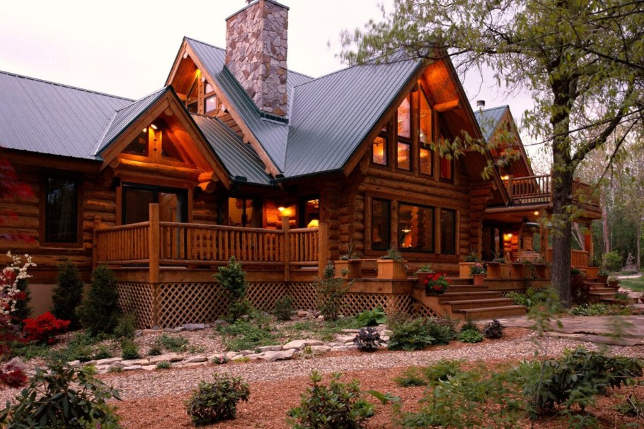 Дом из оцилиндрованного бревна Викинг