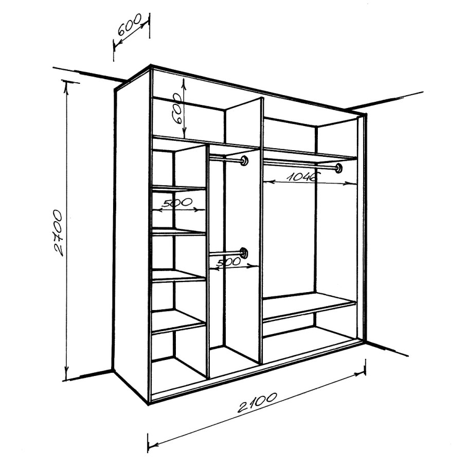 Шкаф-купе Юпитер 2-дверный