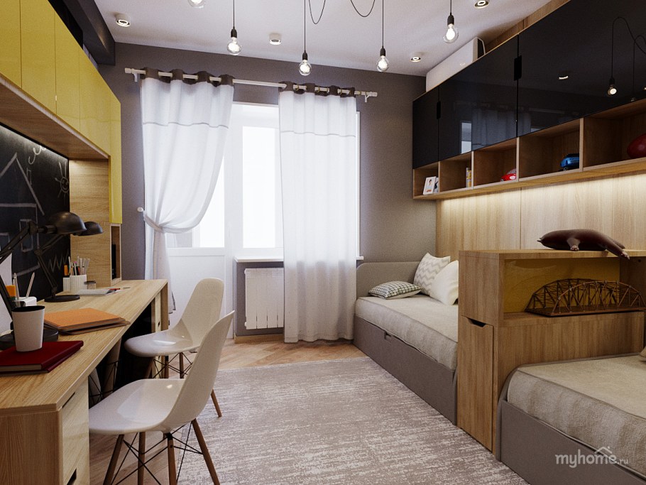 Детской комнаты для двоих разнополых 20 кв.м