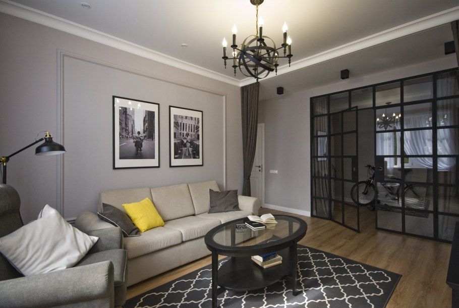 Зал в сталинке интерьер