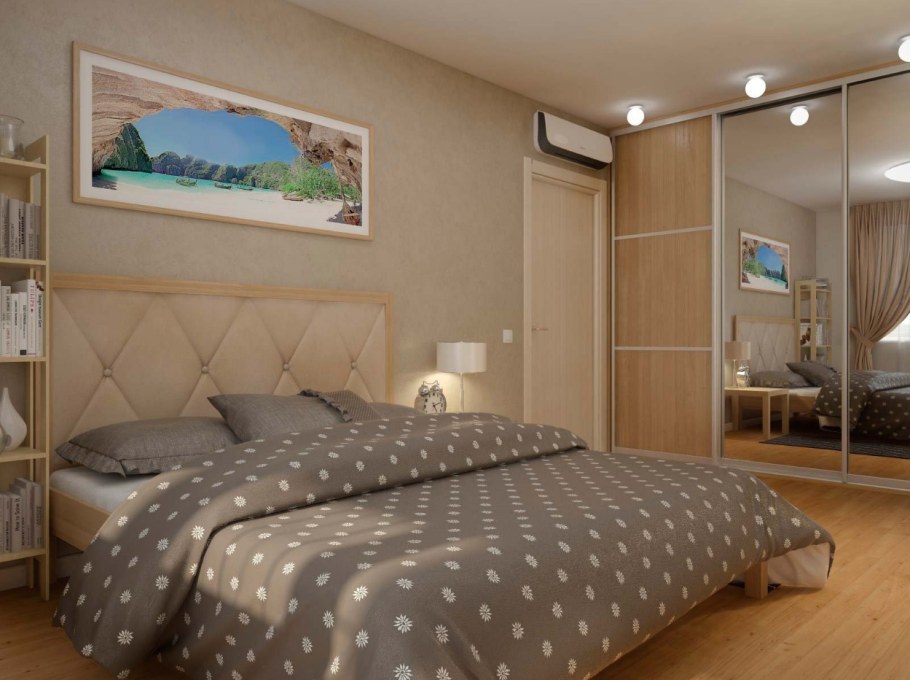 Спальная комната с двуспальной кроватью