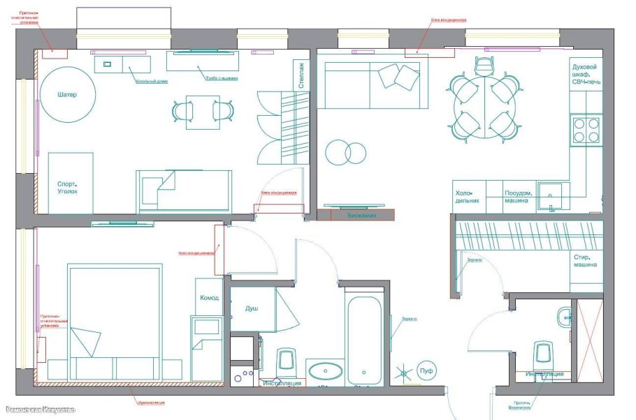 Планировка 2 к квартиры в панельном доме
