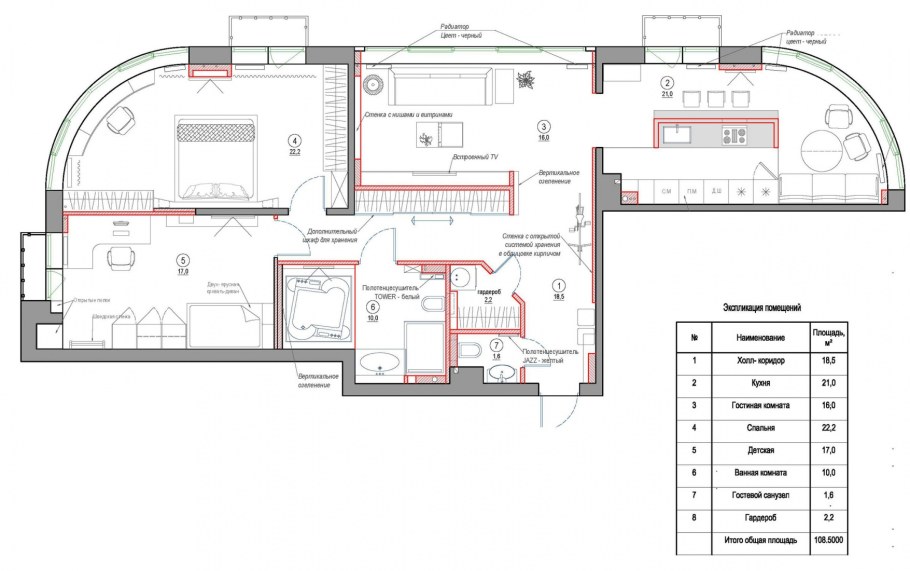 Планировка двухкомнатных квартир