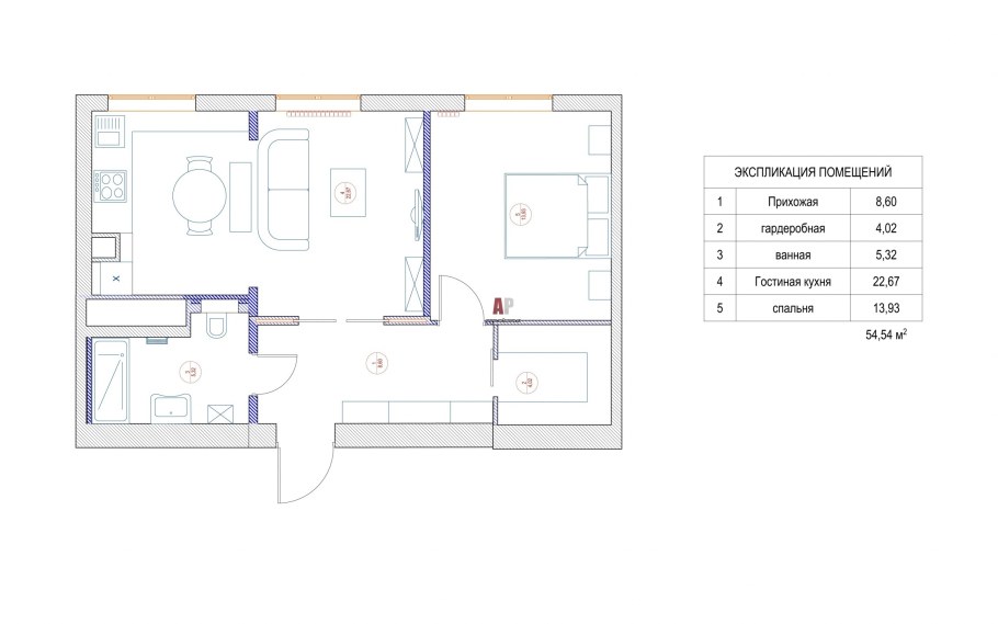 Квартира 60 кв.м планировка
