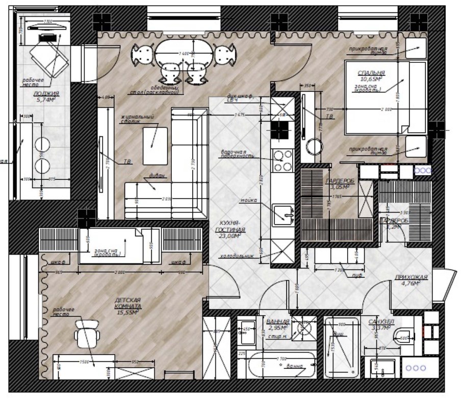 П44 двушка линейка планировка