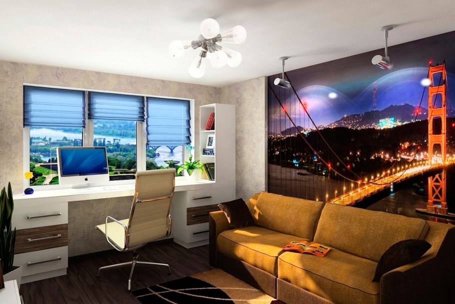 Детская спальня в стиле космос