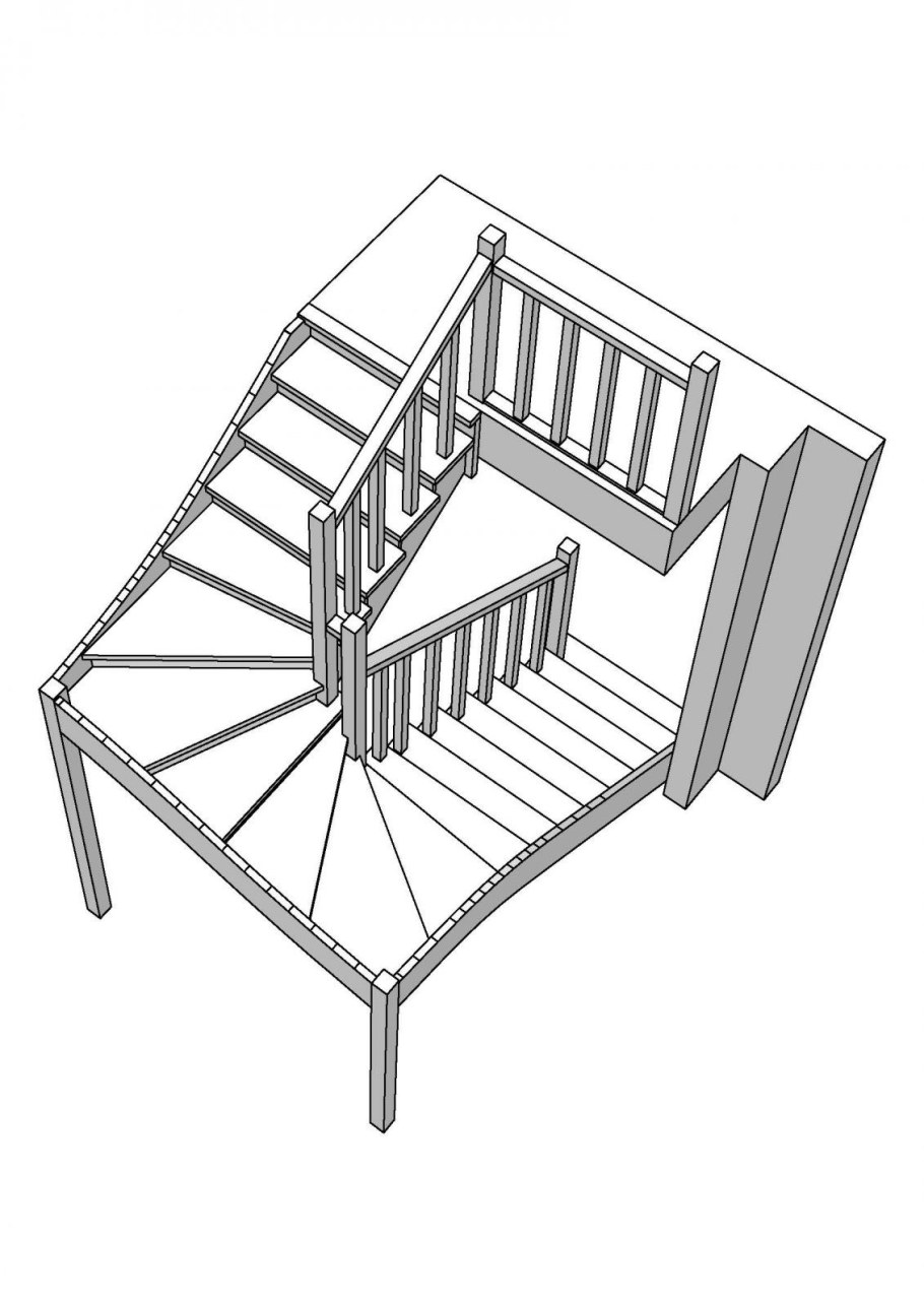 Лестница с поворотной площадкой