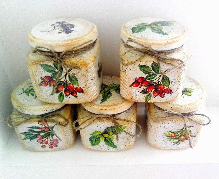 Декупаж банок стеклянных