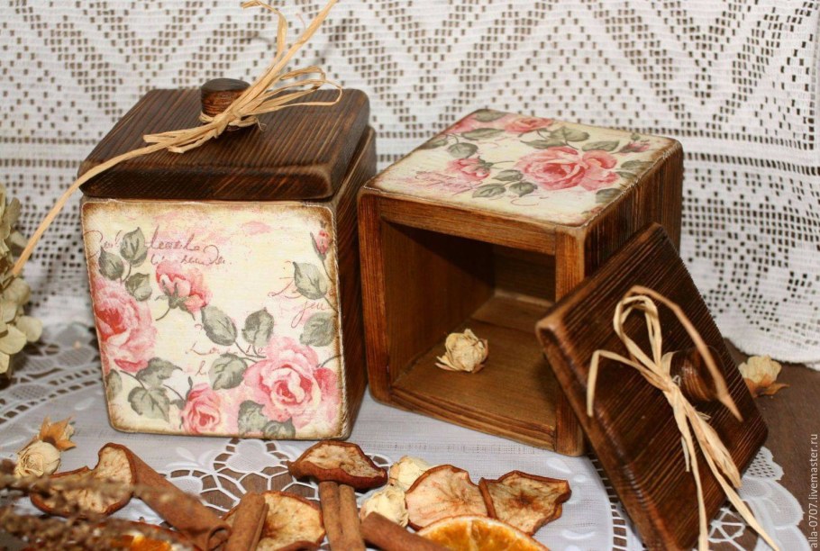 Подарочная коробка декупаж