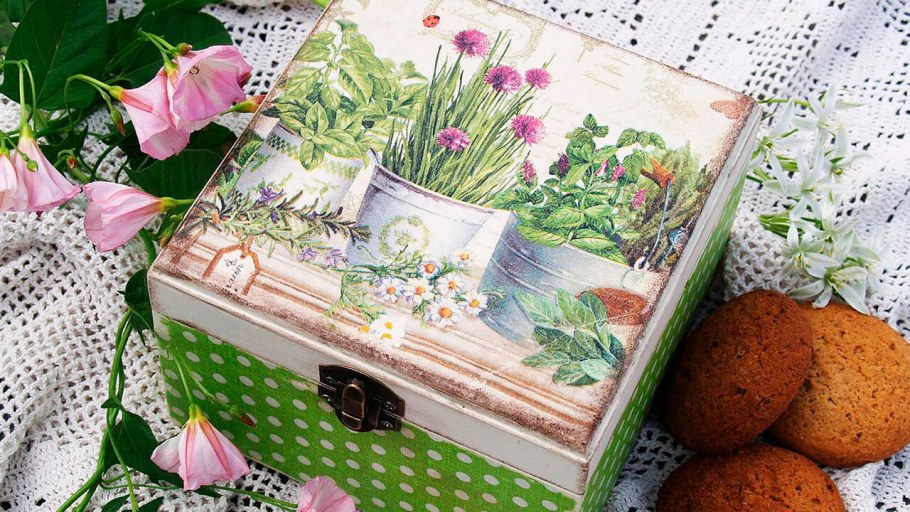 Декупаж шкатулки в стиле Прованс